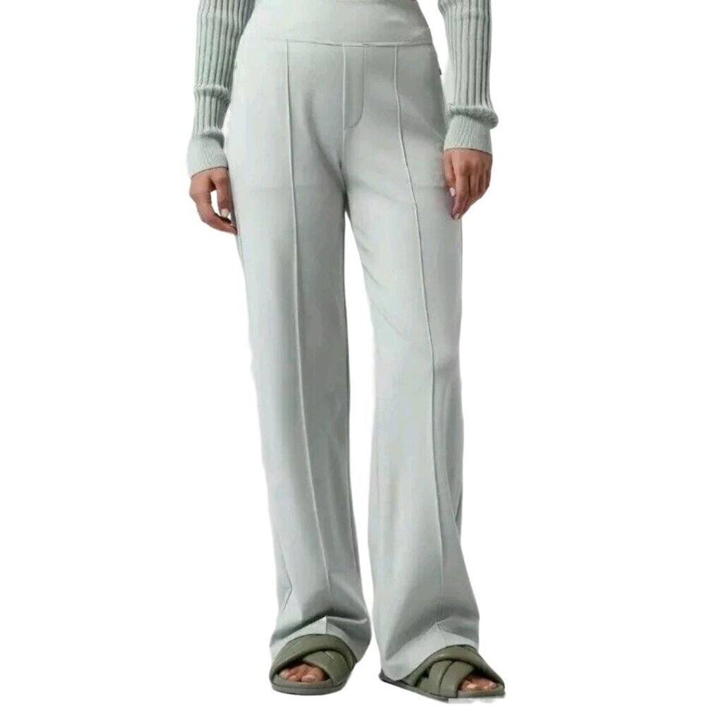 Athleta Eastbound Wide Leg Pants Zip Pockets Mint Green Size 12